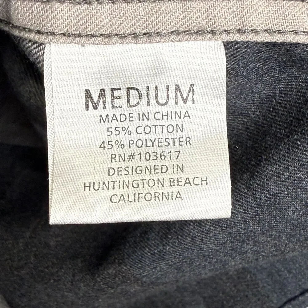 Coastal Pearl Snap Shirt Mens Medium Blue Gray Plaid Western Cowboy Long‎ Sleeve